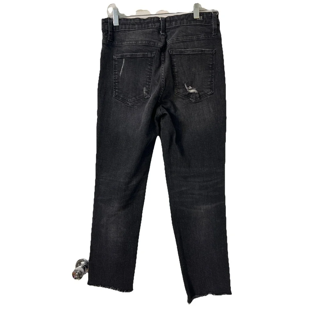 Kut From The Kloth Rachael Fab Ab Raw Hem High Rise Mom Jeans Sz‎ 8 Black - Picture 3 of 7